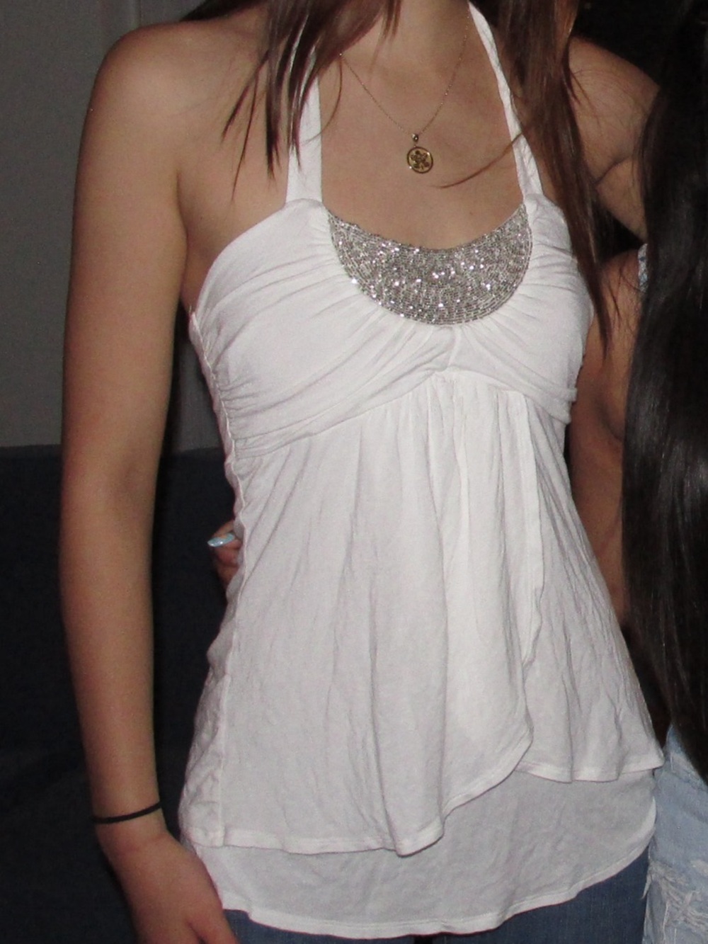 Studio Y white Halter Layered Tank